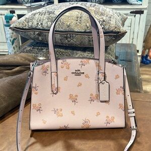 Coach Light Pink Floral Satchel- PLEASE READ! Inside damage.